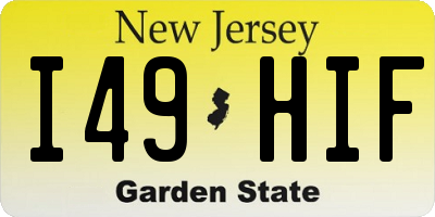 NJ license plate I49HIF