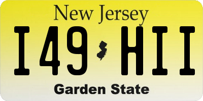 NJ license plate I49HII