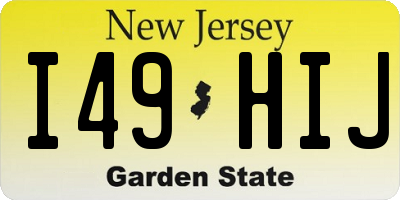 NJ license plate I49HIJ