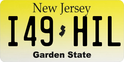 NJ license plate I49HIL