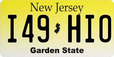 NJ license plate I49HIO