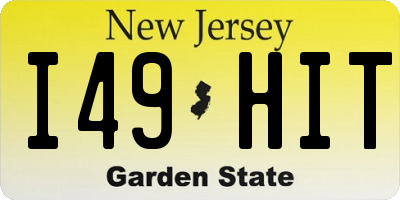 NJ license plate I49HIT