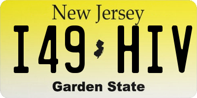 NJ license plate I49HIV
