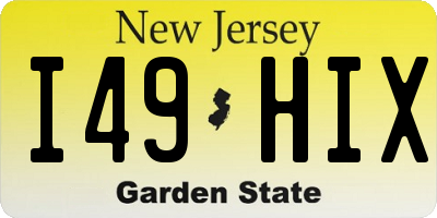 NJ license plate I49HIX