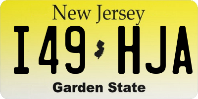 NJ license plate I49HJA