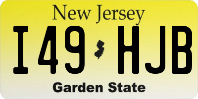 NJ license plate I49HJB