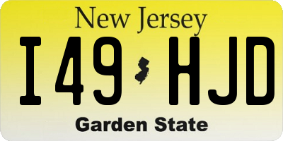 NJ license plate I49HJD