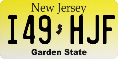 NJ license plate I49HJF