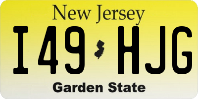 NJ license plate I49HJG