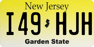 NJ license plate I49HJH