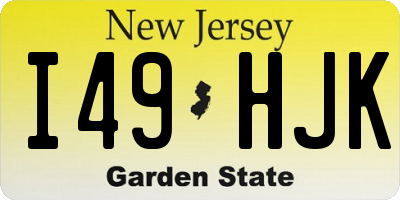 NJ license plate I49HJK