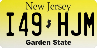 NJ license plate I49HJM