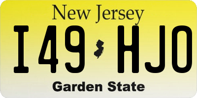 NJ license plate I49HJO