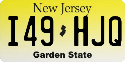 NJ license plate I49HJQ