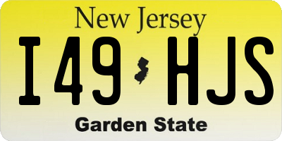 NJ license plate I49HJS