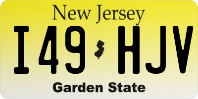 NJ license plate I49HJV