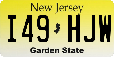 NJ license plate I49HJW