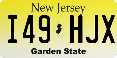 NJ license plate I49HJX