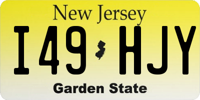 NJ license plate I49HJY