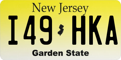 NJ license plate I49HKA