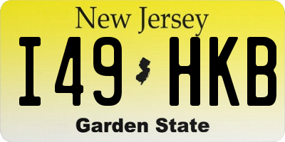 NJ license plate I49HKB