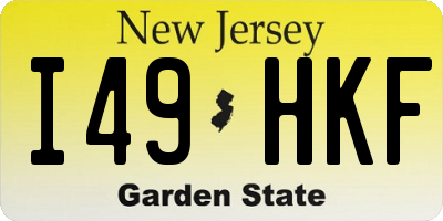 NJ license plate I49HKF