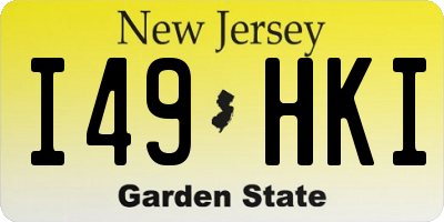 NJ license plate I49HKI