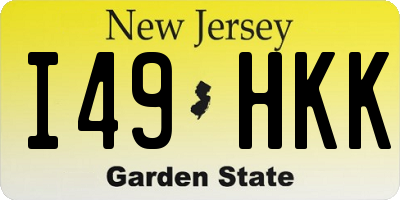 NJ license plate I49HKK