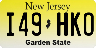 NJ license plate I49HKO