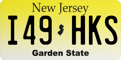 NJ license plate I49HKS