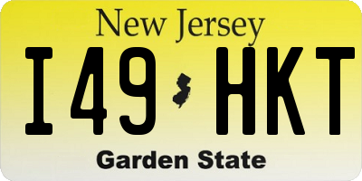 NJ license plate I49HKT
