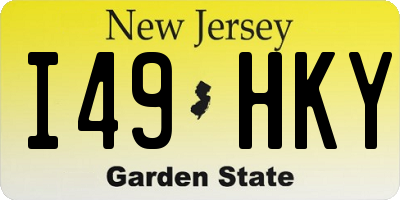 NJ license plate I49HKY