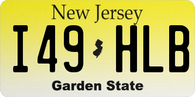NJ license plate I49HLB