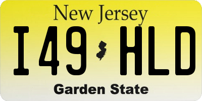 NJ license plate I49HLD