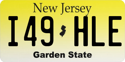 NJ license plate I49HLE