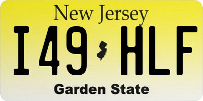 NJ license plate I49HLF