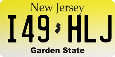 NJ license plate I49HLJ