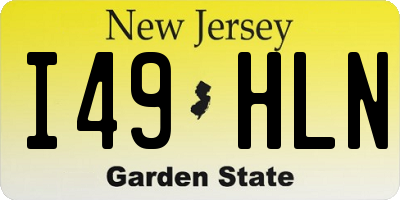 NJ license plate I49HLN