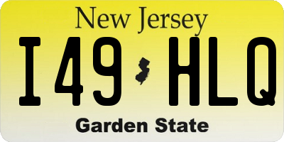 NJ license plate I49HLQ
