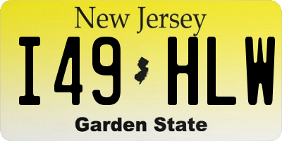 NJ license plate I49HLW