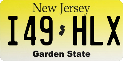 NJ license plate I49HLX