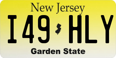 NJ license plate I49HLY