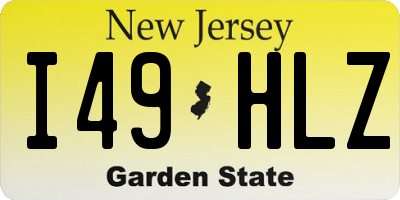 NJ license plate I49HLZ