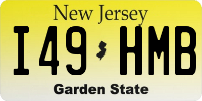 NJ license plate I49HMB