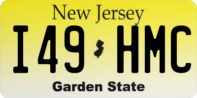 NJ license plate I49HMC