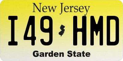 NJ license plate I49HMD
