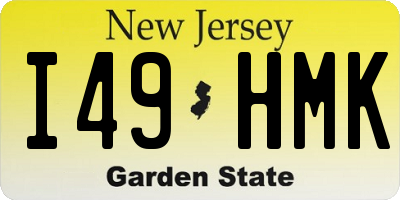 NJ license plate I49HMK