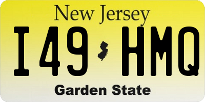 NJ license plate I49HMQ