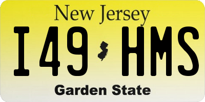 NJ license plate I49HMS