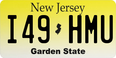 NJ license plate I49HMU